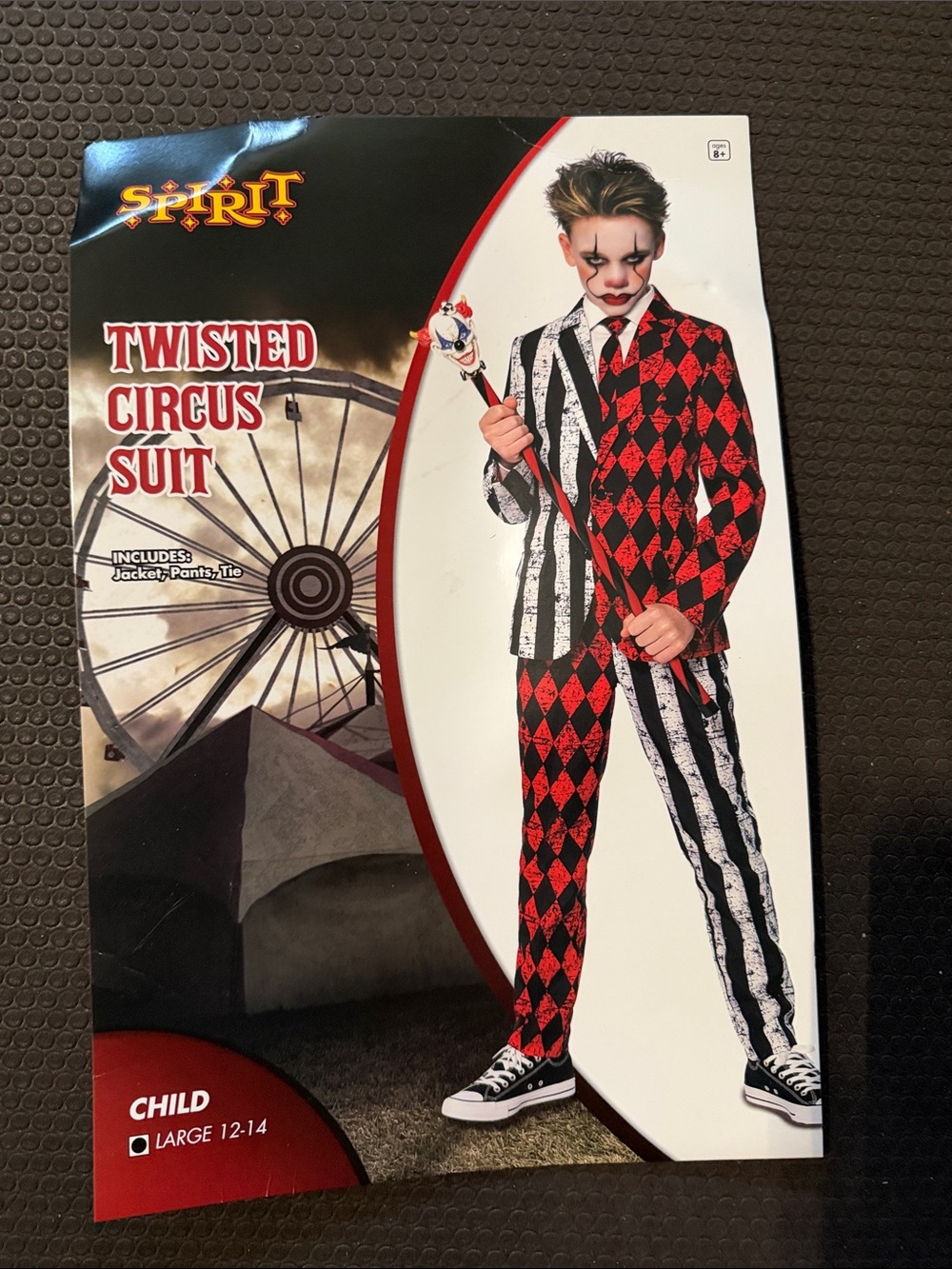 Spirit Twisted Circus Suit - Red, Black & White Kids Costume